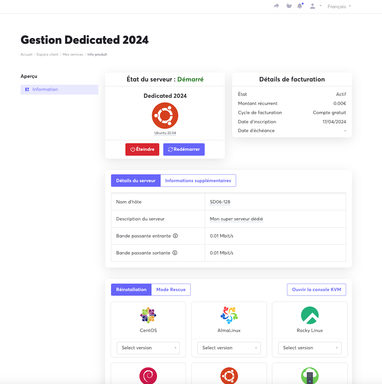 Management panel preview